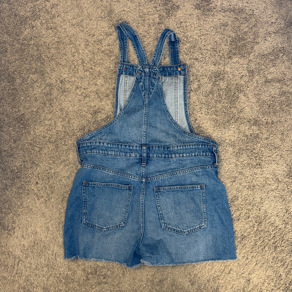 Madewell Blue Denim Short Overalls - Picture 3 of 6